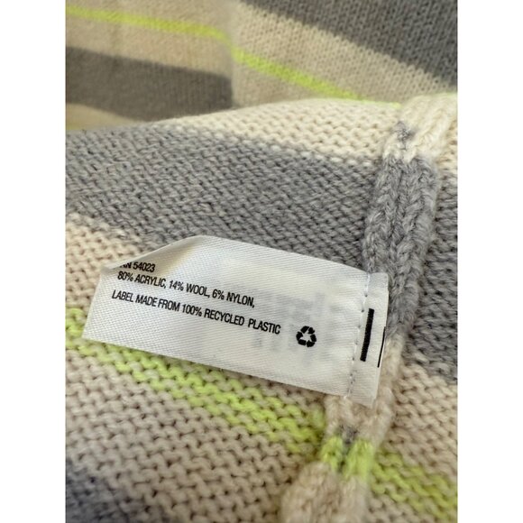 Gap Cream Gray Neon Yellow Knit Sweater - Picture 5 of 6